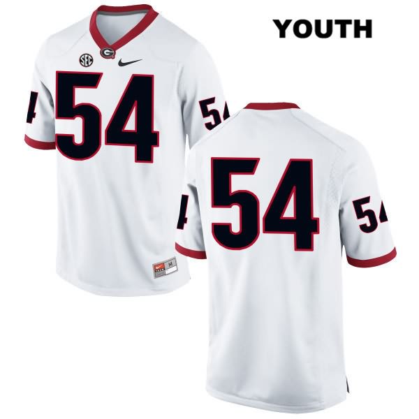 Georgia Bulldogs Youth Justin Shaffer #54 NCAA No Name Authentic White Nike Stitched College Football Jersey FBD1456LW